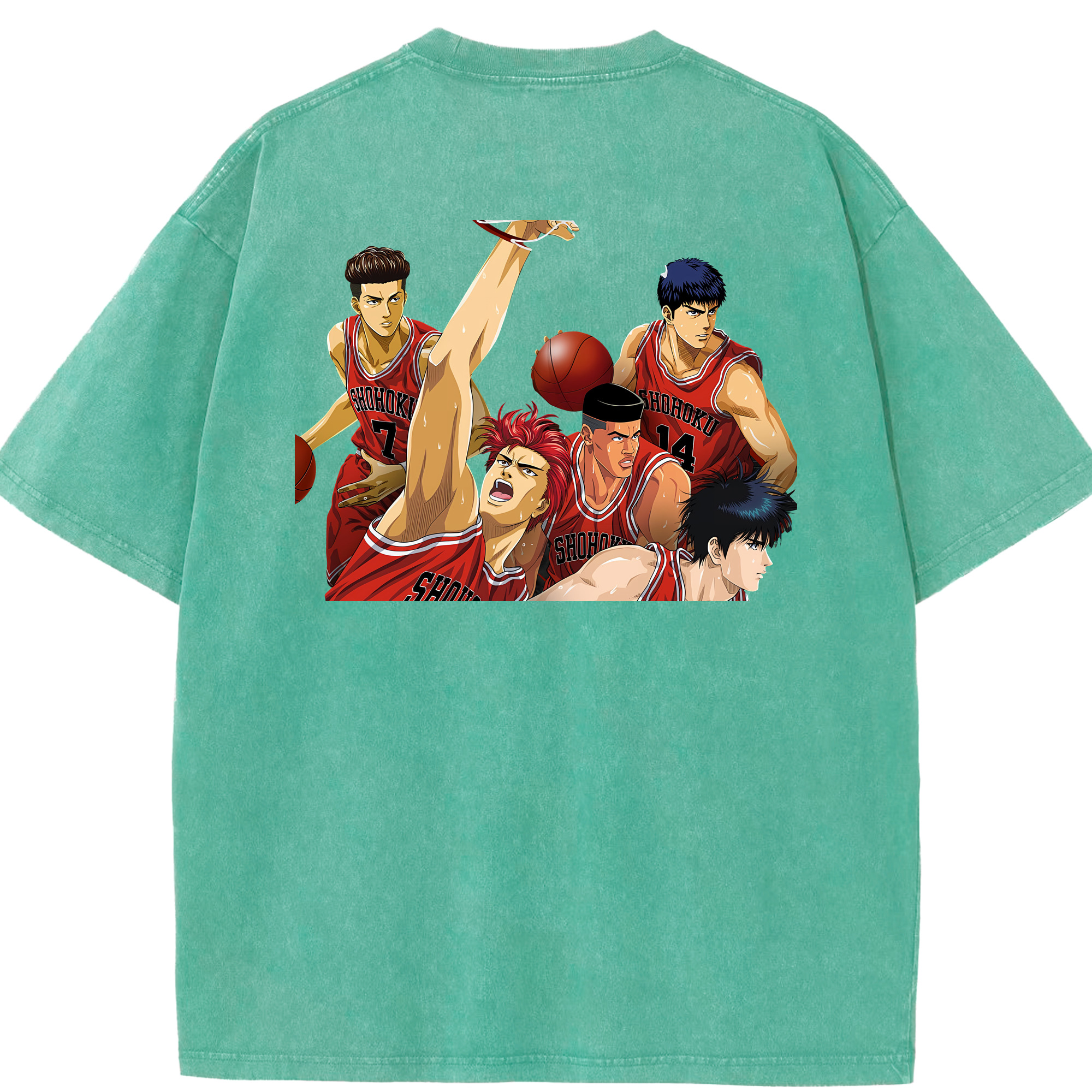 （画像用） SLAM DUNK／スラムダンク 綿100% ヴィンテージ風 半袖Tシャツ（背面プリント）